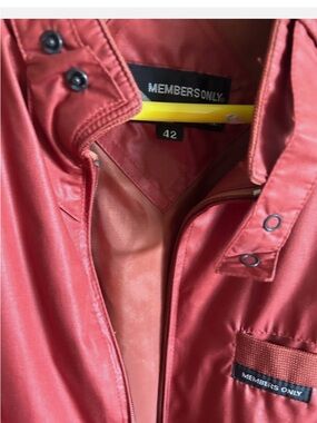 Members Only Rust Satin Bomber Jacket